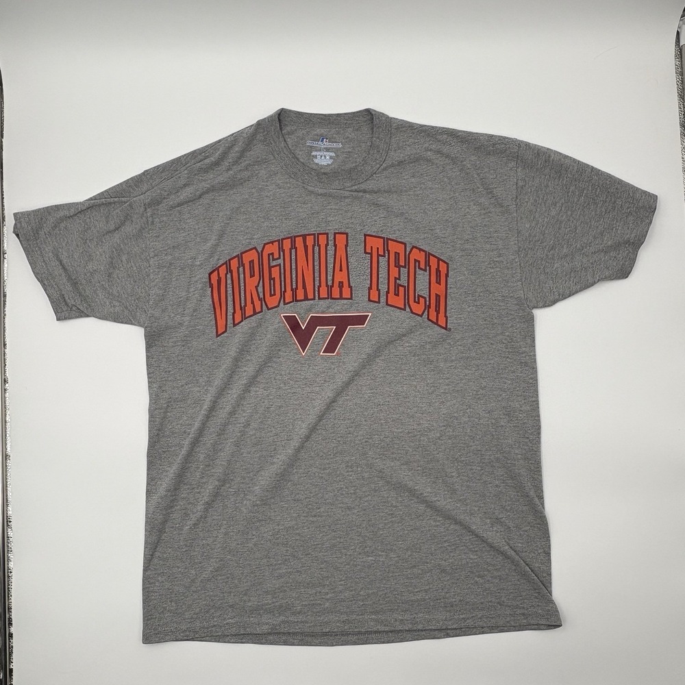 Vintage Russell‎ Athletic Virginia Tech Hokies T-Shirt Gray Size L College VT